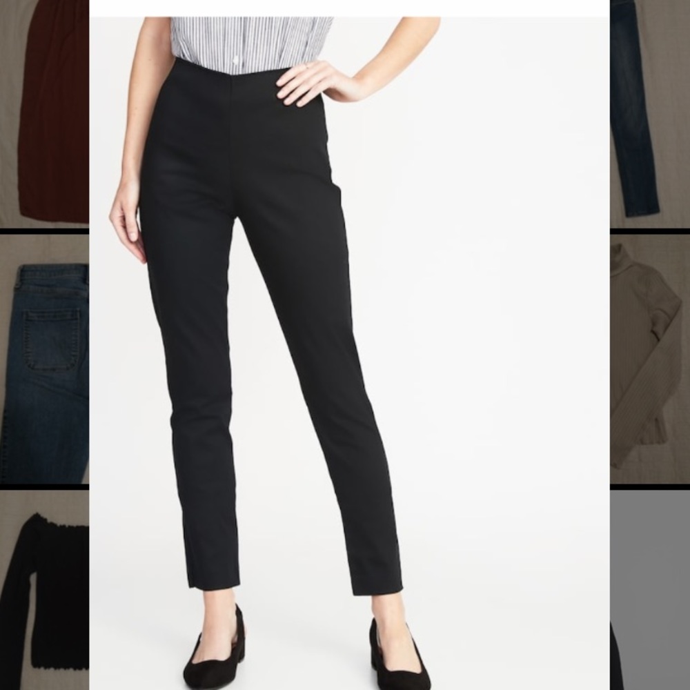 Black Skinny High Rise Dress Pants